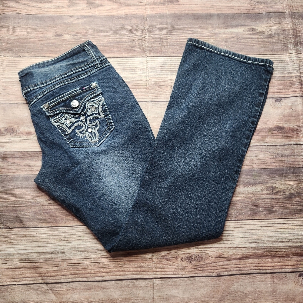 Angels Jeans Y2K 2000s Flare Super Low Rise Jeans - Picture 2 of 12
